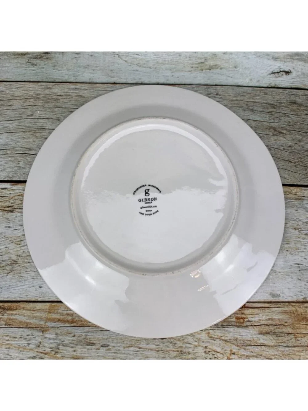 Gibson Designs NETHERWOOD Black Gray Floral Poreclain Dinner Lunch Plates Set 4